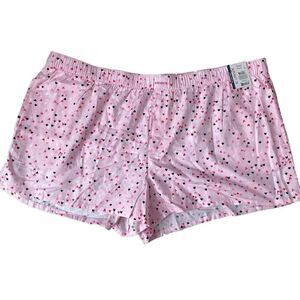 JOYSPUN LADIES PINK SAIL HEART PRINT WOVEN ELASTIC WAIST PJ SHORTS Sz 3X*